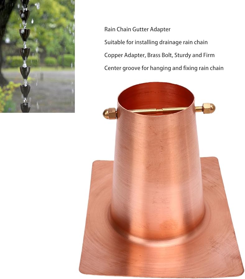 محول مزراب نحاسي نقي لتركيب سلسلة المطر 5 1x3 7 بوصة - Image 2